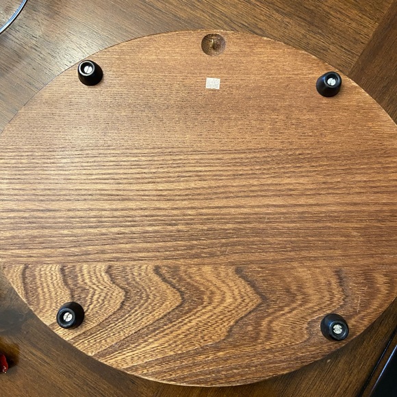 Vintage MCM Goodwood Teak Oval charcuterie Cheese Board Ceramic Board Glass Dome - Picture 4 of 6